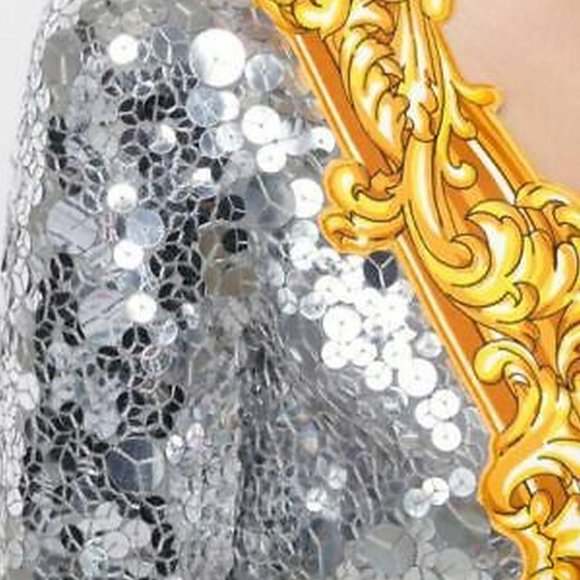 Long Sleeve Sequined Mirror Frame Cocktail Dress - Picture 5 of 15